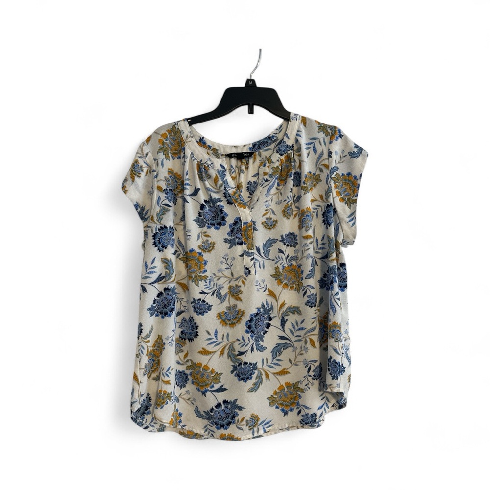 41 Hawthorn Blue and Yellow Floral Blouse